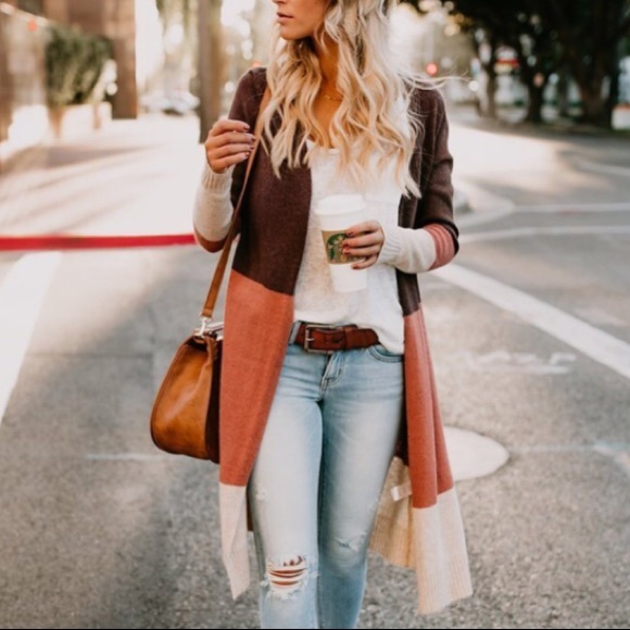 SOLD OUT!! Sweetest ColorBlock Sweater Cardigan! - Picture 4 of 6